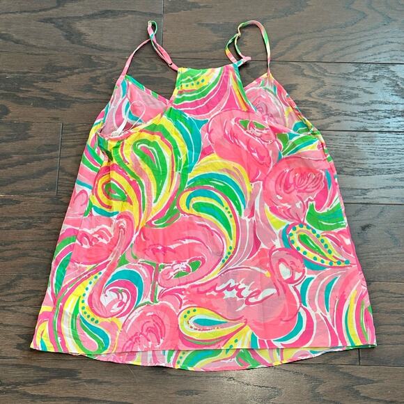 Lilly Pulitzer Flamingo Print Silk Camisole Size Small - Picture 2 of 6